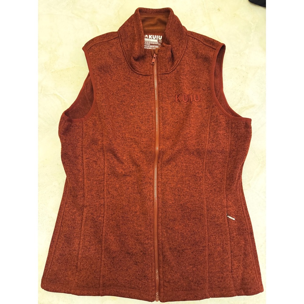 KUIU StrongFleece 260 Camp Vest Burnt Orange Heather Full Zip Mens Medium 14036